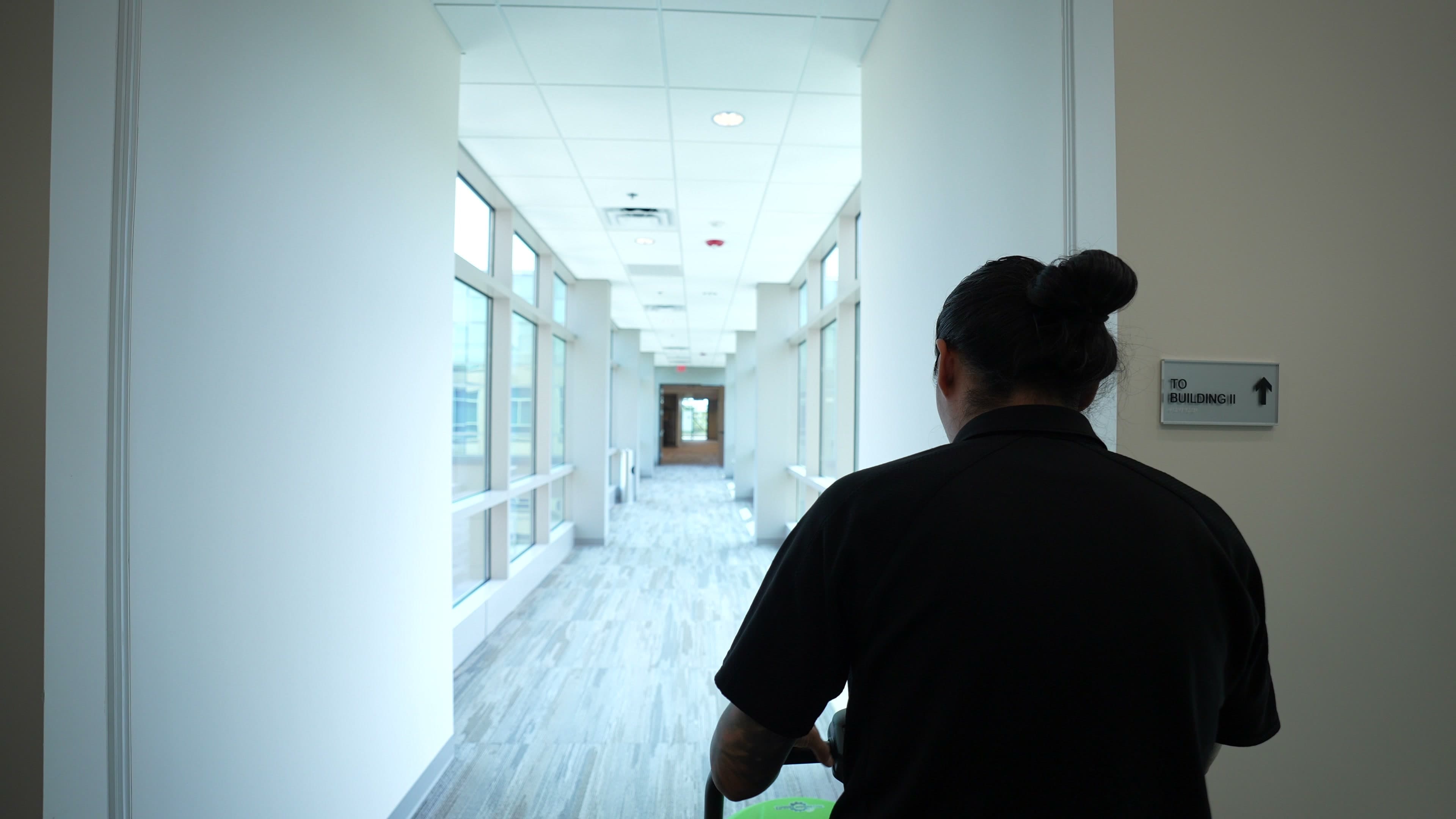 MFS equipment staged and ready in a studio hallway